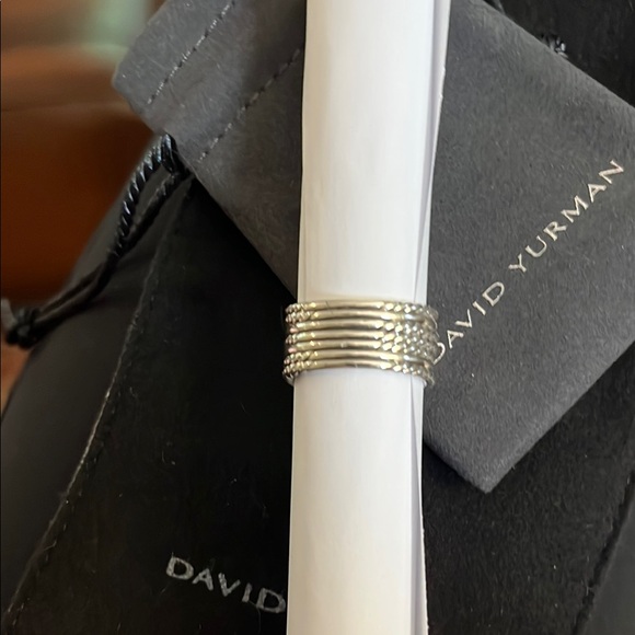 David Yurman Silver and Gold Cable Ring - Picture 2 of 6